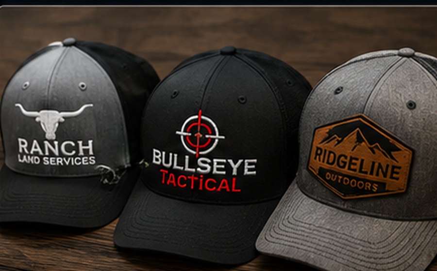 Embroidered branded caps