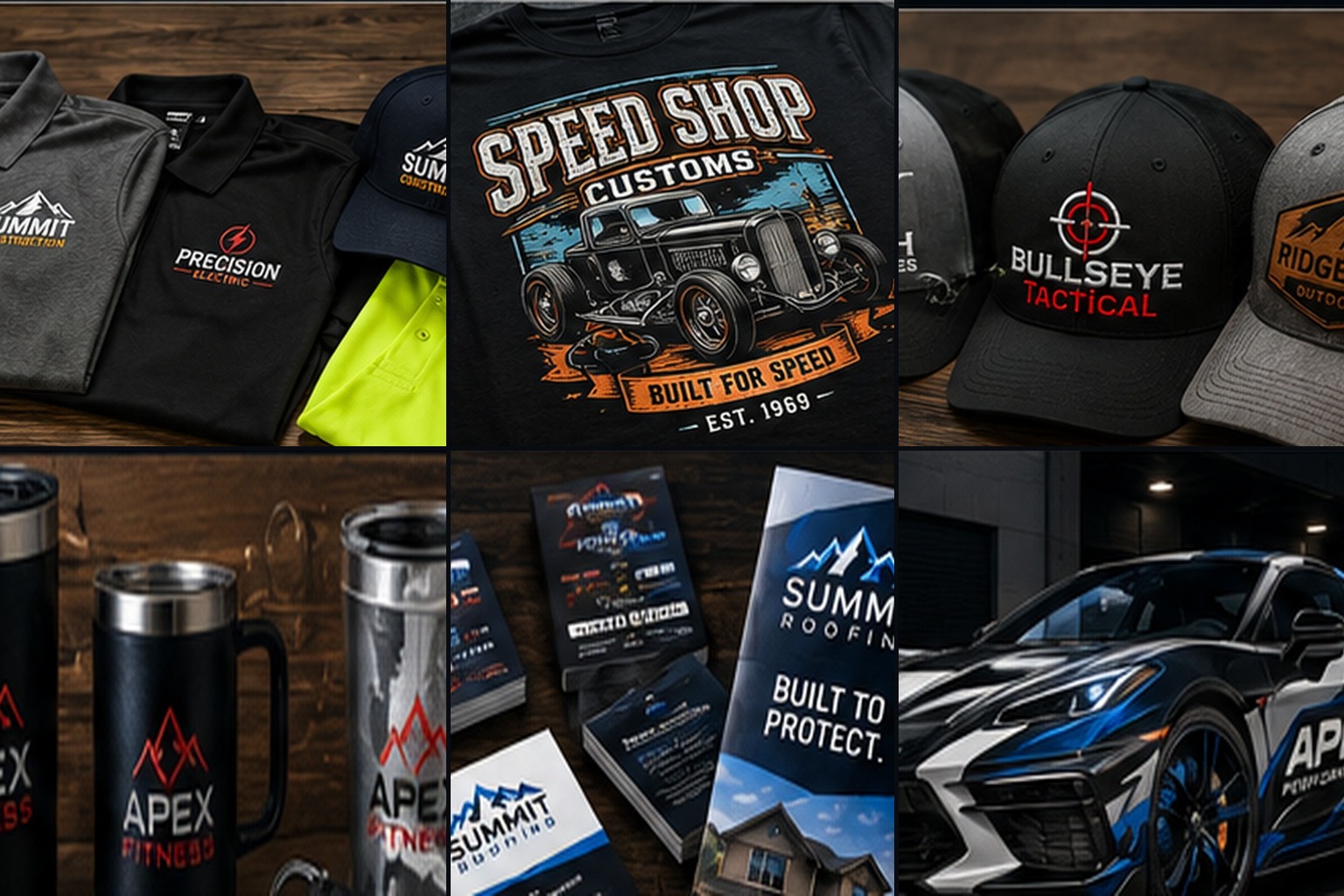 Hill Graphics services including apparel, printing, decals and vehicle graphics